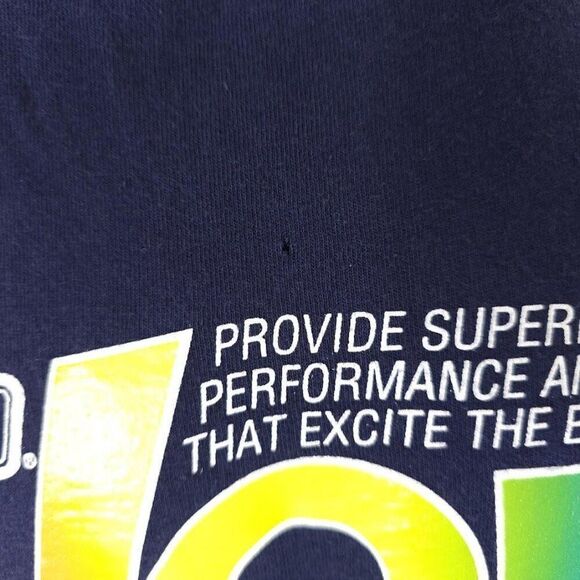 Vintage Horton T Shirt Mens Size 2XL Blue 90s Wow The Customer Made In USA - Picture 3 of 7